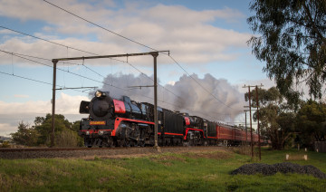 Картинка техника паровозы вагоны паровоз рельсы дорога железная