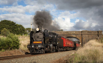 Картинка техника паровозы вагоны паровоз рельсы дорога железная