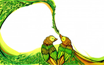 Картинка рисованные животные +птицы птицы