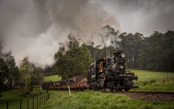 обоя техника, паровозы, паровоз, рельсы, дорога, железная, вагоны