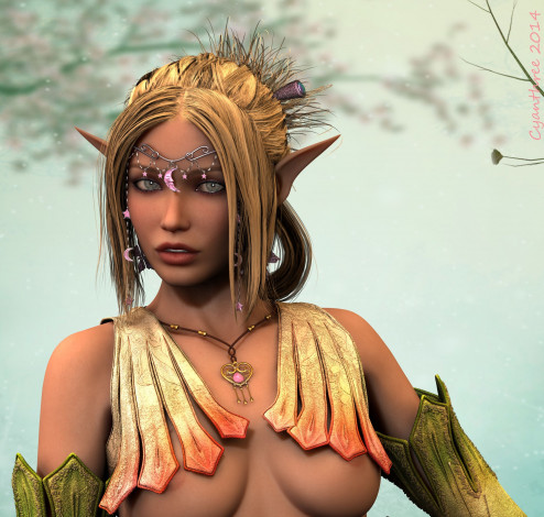 Обои картинки фото 3д графика, эльфы , elves, эльфийка, взгляд