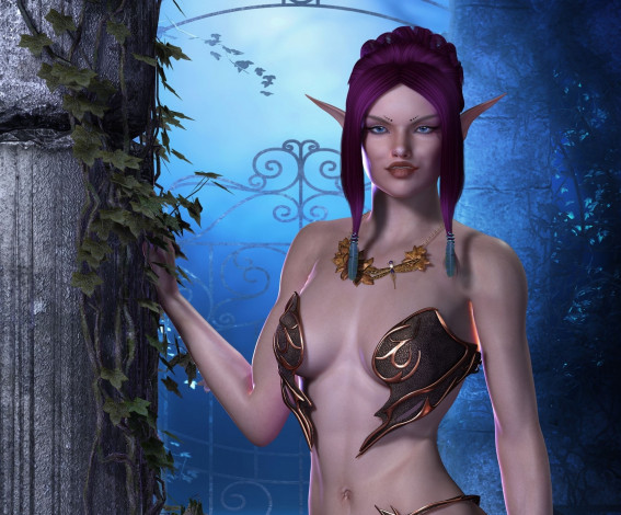 Обои картинки фото 3д графика, эльфы , elves, эльфийка, взгляд