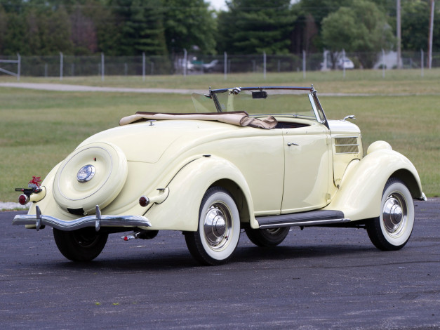 Обои картинки фото автомобили, классика, 1936г, ford, v8, deluxe, roadster, светлый