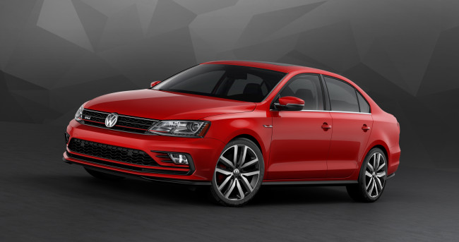 Обои картинки фото автомобили, volkswagen, красный, typ, 1b, jetta, gli, 2016г