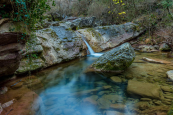 Картинка природа водопады лес водопад река