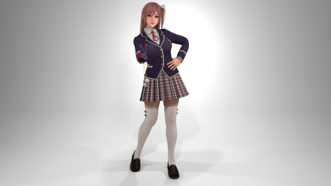 Обои картинки фото 3д графика, аниме , anime, девушка, фон, взгляд