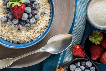 Картинка еда разное голубика овсянка клубника