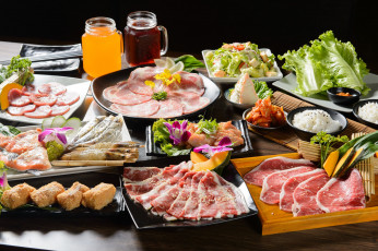 Картинка еда разное рис овощи ассорти мясо сок