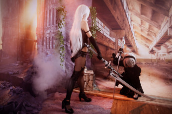 Картинка разное cosplay+ косплей девушки оружие бой