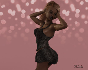 Картинка 3д+графика люди+ people девушка взгляд фон