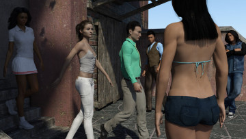 Картинка 3д+графика люди+ people взгляд девушки фон