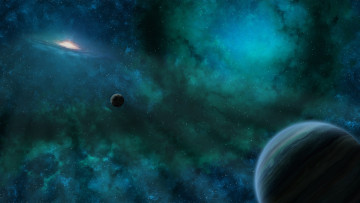 Картинка космос арт планеты вселенная галактика звезды