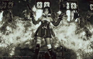 Картинка календари компьютерный+дизайн 2019 calendar фэнтази женщина призрак приведение дым девушка оружие