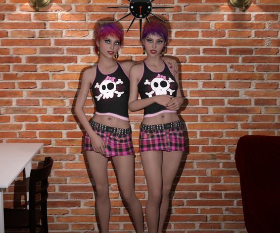 Обои картинки фото 3д графика, люди , people, девушки, взгляд, фон