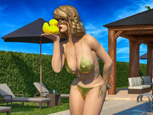 Обои картинки фото 3д графика, люди , people, девушка, взгляд, фон