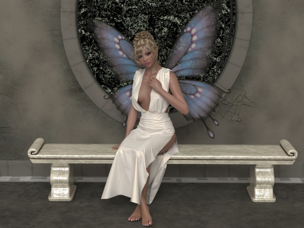 Обои картинки фото 3д графика, эльфы , elves, девушка, взгляд, фон