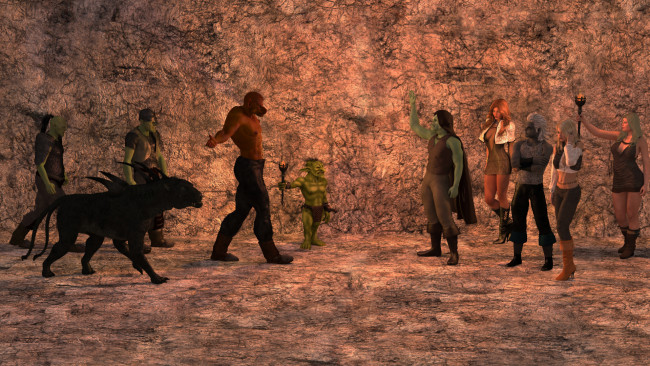 Обои картинки фото 3д графика, фантазия , fantasy, девушки, взгляд, фон