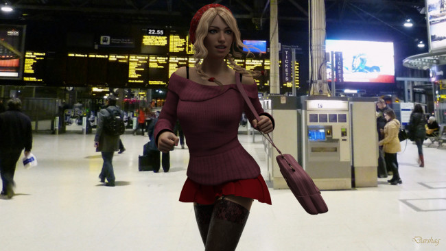 Обои картинки фото 3д графика, люди , people, девушка, взгляд, фон