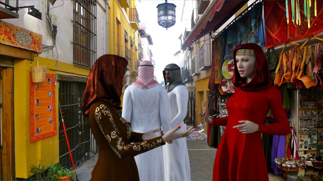 Обои картинки фото 3д графика, люди , people, девушки, взгляд, фон