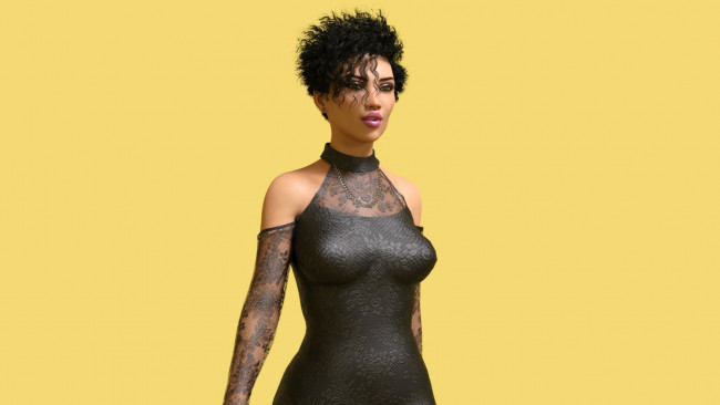 Обои картинки фото 3д графика, люди , people, фон, взгляд, девушка