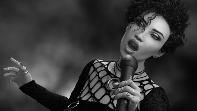 Обои картинки фото 3д графика, люди , people, фон, взгляд, девушка