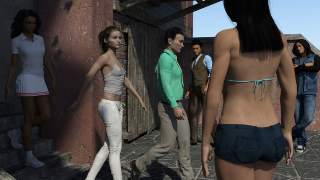 Обои картинки фото 3д графика, люди , people, взгляд, девушки, фон