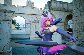 Картинка девушки -+креатив +косплей костюм посох замок двор