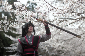 Картинка девушки -+креатив +косплей образ костюм сад флейта вэй усянь