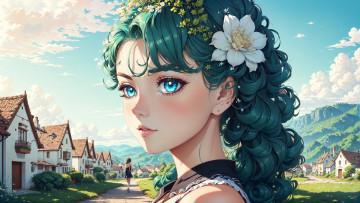 Картинка аниме город +улицы +интерьер +здания нейросети графика нейроарт ai art нейронные сети рисунки нейро искусство