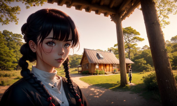 Картинка аниме город +улицы +интерьер +здания нейросети графика нейроарт ai art нейронные сети рисунки нейро искусство