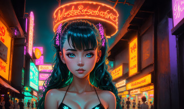 Картинка аниме город +улицы +интерьер +здания нейросети графика нейроарт ai art нейронные сети рисунки нейро искусство