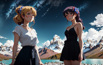 Картинка аниме пейзажи +природа нейросети графика нейроарт ai art нейронные сети рисунки нейро искусство