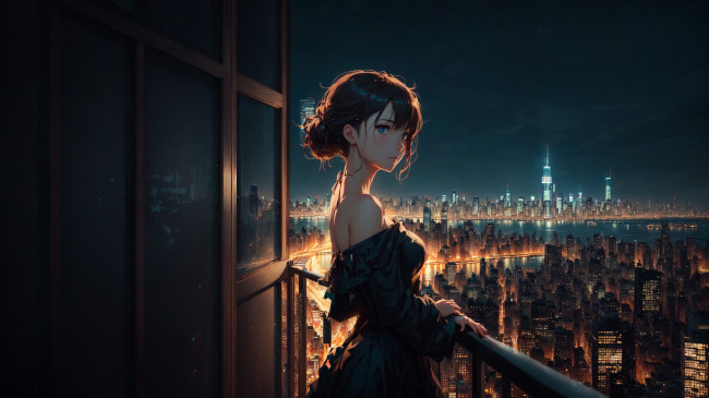 Обои картинки фото аниме, город,  улицы,  интерьер,  здания, нейросети, графика, нейроарт, ai, art, нейронные, сети, рисунки, нейро, искусство