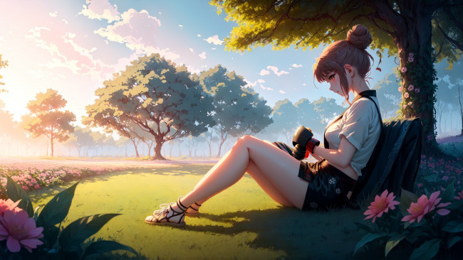 Обои картинки фото аниме, пейзажи,  природа, нейросети, графика, нейроарт, ai, art, нейронные, сети, рисунки, нейро, искусство