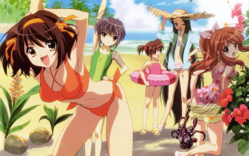 Картинка аниме the melancholy of haruhi suzumiya девушки