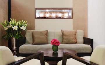 Картинка интерьер декор отделка сервировка стол мебель цветы