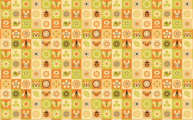 Обои картинки фото векторная, графика, текстура, животные, насекомые, цветы
