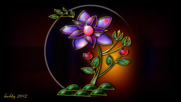 Картинка 3д графика flowers цветы листья лепестки