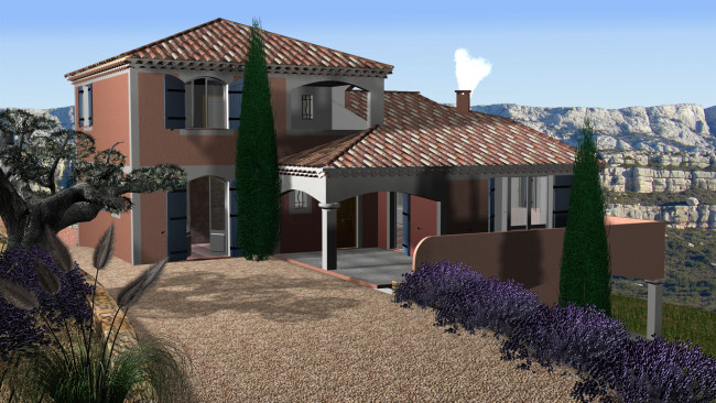 Обои картинки фото 3д, графика, architecture, архитектура, дом, горы