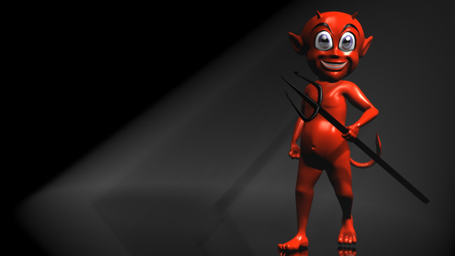 Обои картинки фото 3д, графика, humor, юмор, чертенок