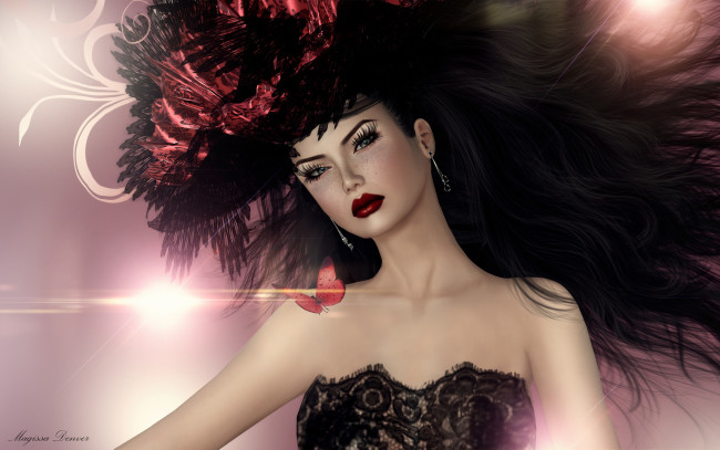 Обои картинки фото 3д, графика, portraits, портрет, брюнетка