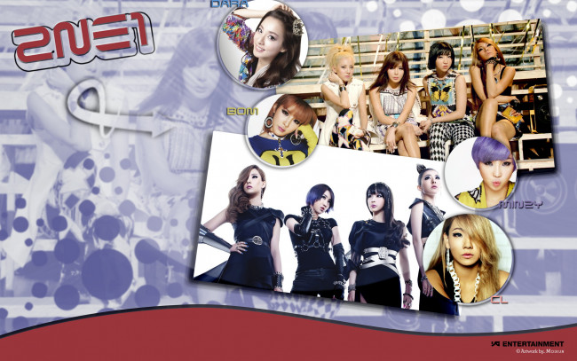 Обои картинки фото музыка, 2ne1, девушки, группа, корея