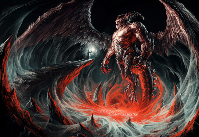 Обои картинки фото фэнтези, демоны, крылья