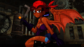 Картинка рисованные -+другое эльфийка взгляд девушка демон крылья