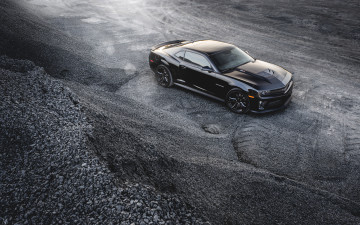 Картинка автомобили camaro black andrew thompson zl1 chevrolet
