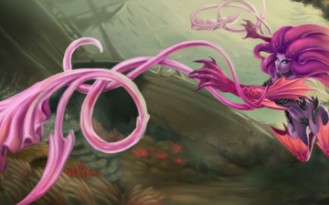 Картинка league+of+legends фэнтези существа zyra под водой