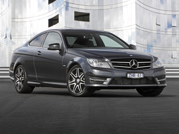 Обои картинки фото автомобили, mercedes-benz, au-spec, sport, coupe, c, 250, темный, c204