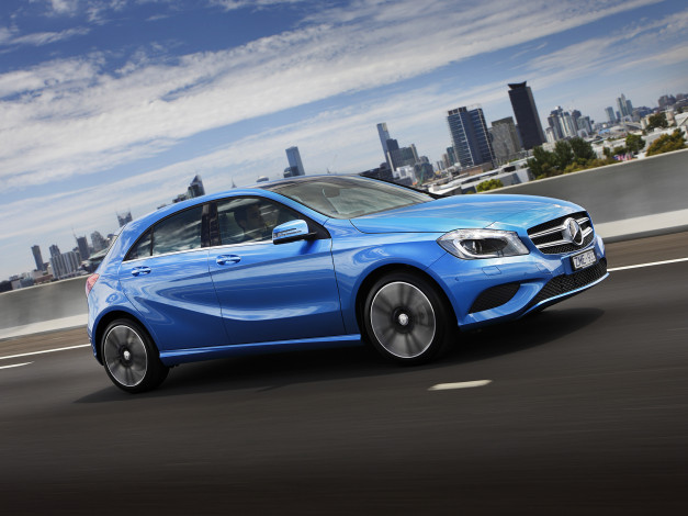 Обои картинки фото автомобили, mercedes-benz, синий, au-spec, package, urban, w176, cdi, a, 200