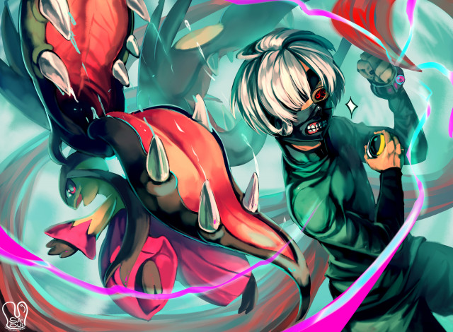 Обои картинки фото аниме, tokyo ghoul, покемон, токийский, гуль, арт