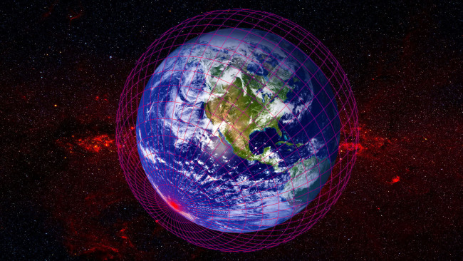 Обои картинки фото космос, земля, звезды, небо, сетка